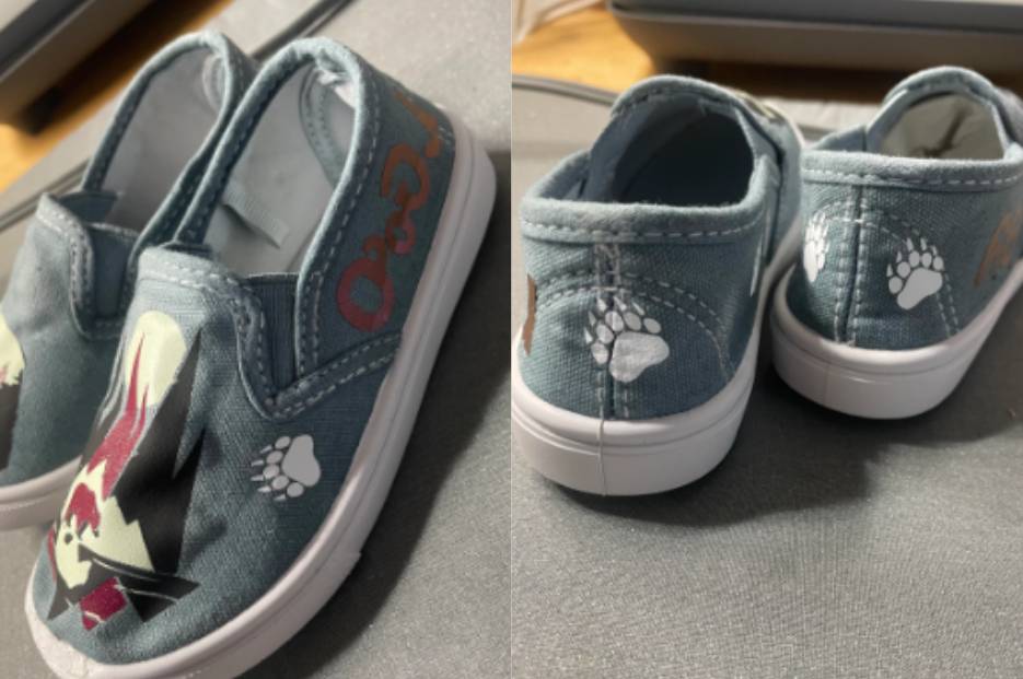 potret sepatu dengan paw kucing dan anjing (twitter.com/nativeAndcreative)