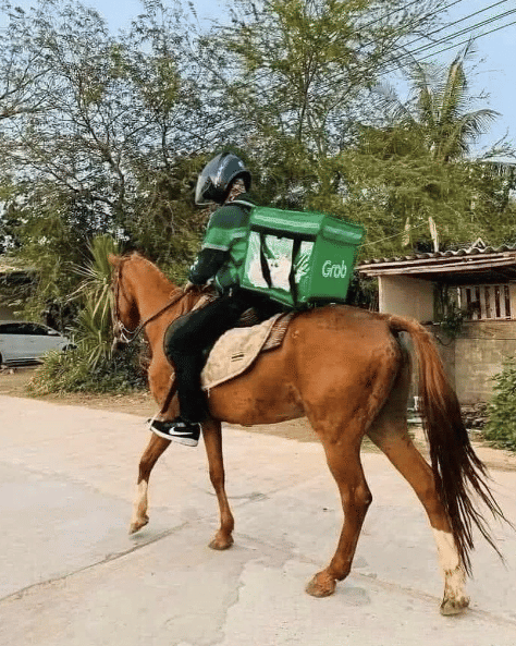 potret mengantar makanan dengan kuda (reddit.com/stoazu268)
