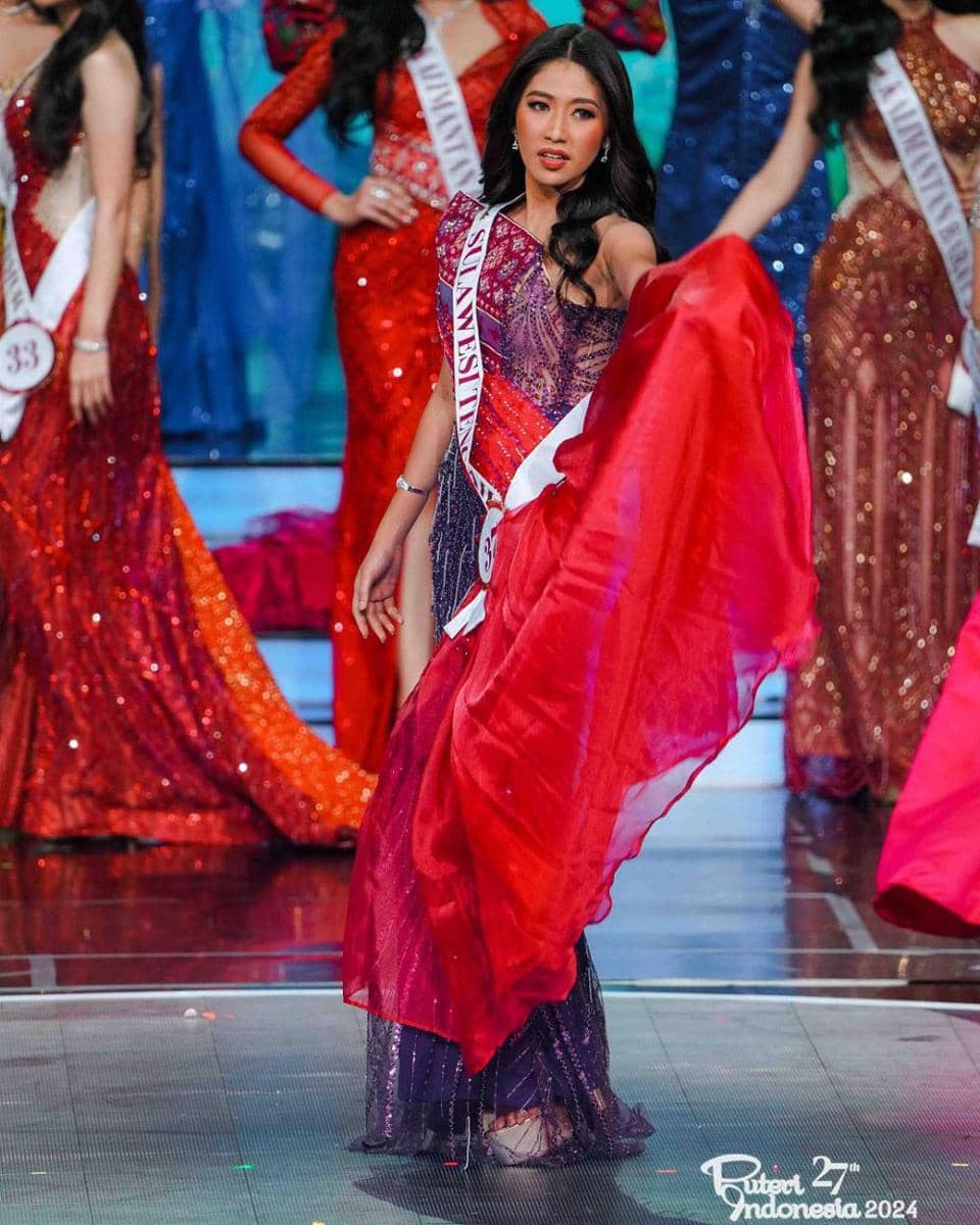 Gaun Malam Wakil Sulawesi dan Nustra di Final Puteri Indonesia 2024 (Instagram.com/officialputeriindonesia)