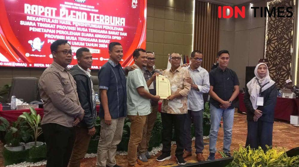 Hasil pleno rekapitulasi suara Pemilu 2024 tingkat provinsi NTB. (IDN Times/Muhammad Nasir)