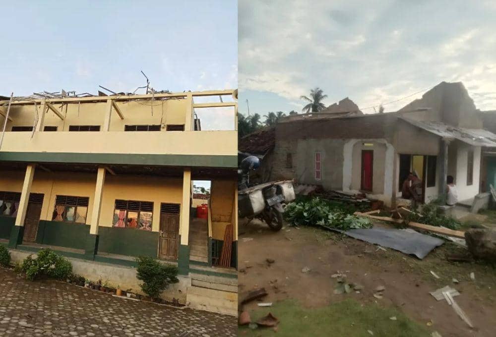 Puting Beliung Hantam Desa di Lamsel! 102 Rumah Rusak, 8 Warga Luka