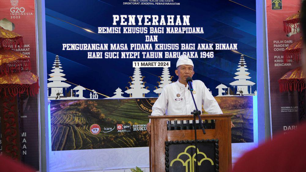 Berkah Nyepi, Puluhan WBP Hindu di Tabanan Terima Remisi