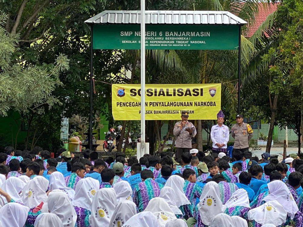 Sosialisasi narkoba di SMP Negeri 6 Banjarmasin.