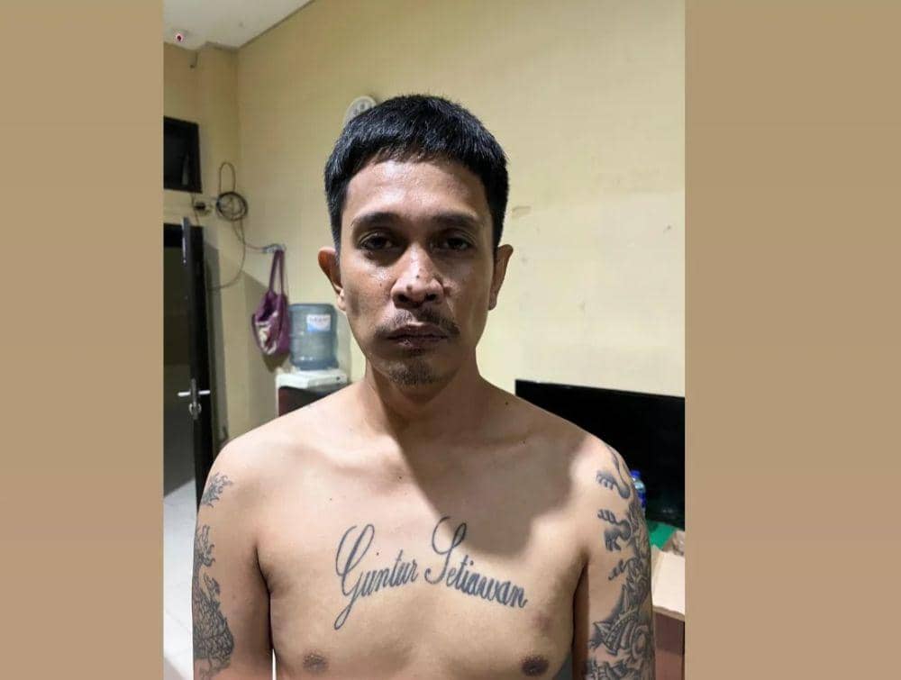 Tampang tersangka GS. (Dok. Satresnarkoba Polresta Bandar Lampung).
