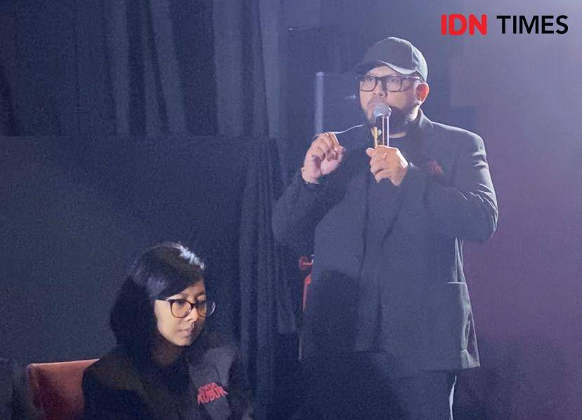 potret Joko Anwar dalam press conference film Siksa Kubur (Dok. IDN Times/Rani Asnurida)