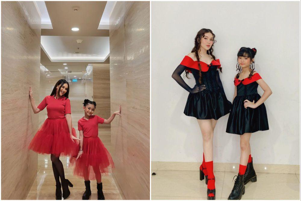 10 Potret Ayu Ting Ting dan Bilqis Kenakan Busana yang Sama, Kompak!
