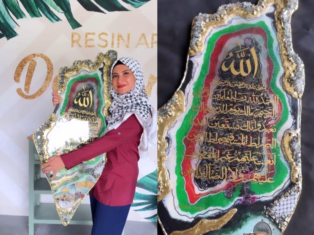9 Potret Natalie Sarah Bikin Resin Art Bertema Palestina, Keren!