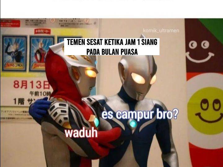 meme siang hari bulan puasa (instagram.com/komik_ultramen)