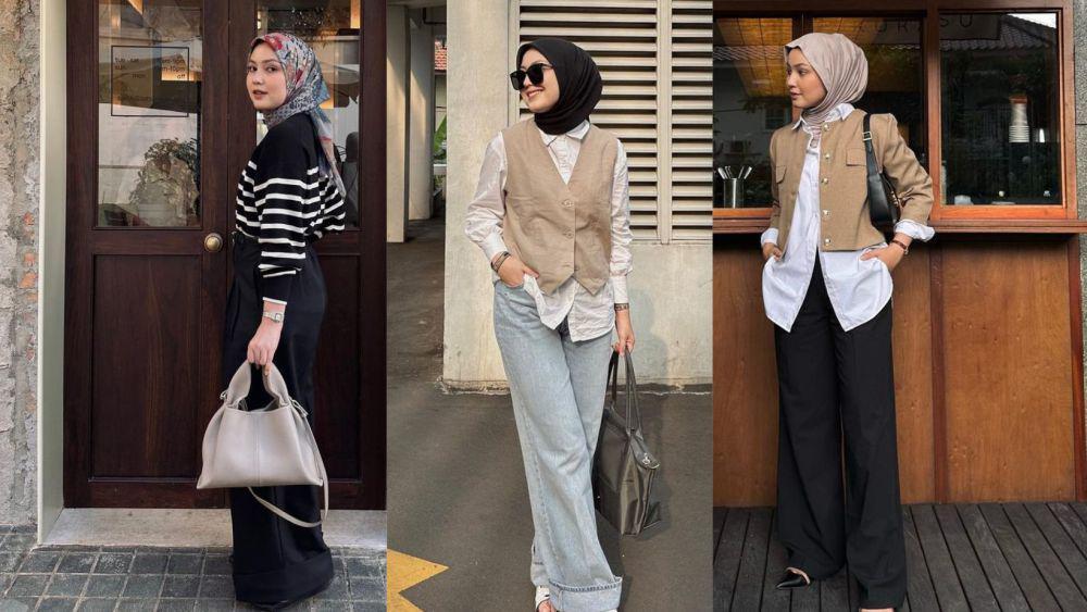 10 Ide OOTD Hijab Smart Casual ala Nadinee Sakinah, Classy and Elegant