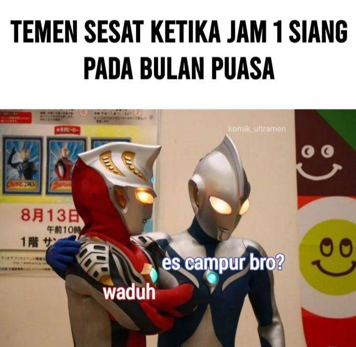 meme siang hari bulan puasa (instagram.com/komik_ultramen)