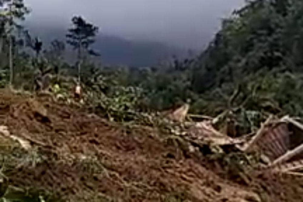 Screenshot video Longsor di Jatiluwih, Tabanan