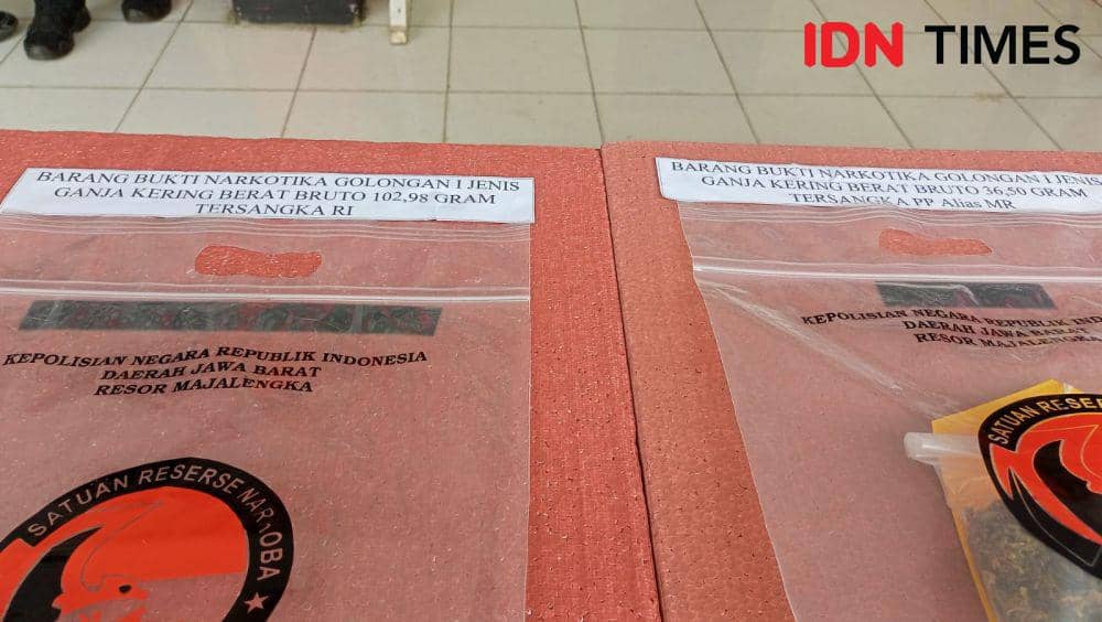 Inin Nastain IDN Times Jabar/ Barang Bukti Narkotika jenis Ganja
