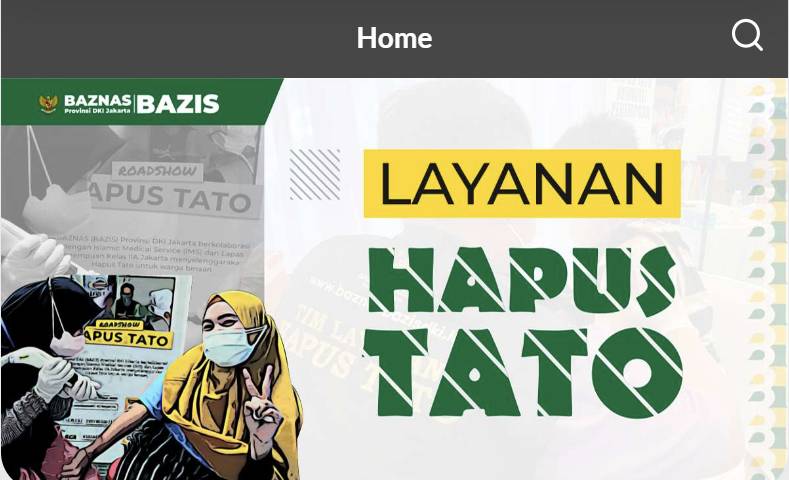 Tangkapan Layar Situs Pendaftaran Layanan Hapus Tato Baznas (https://lynk.id/hapustatobaznasbazis)