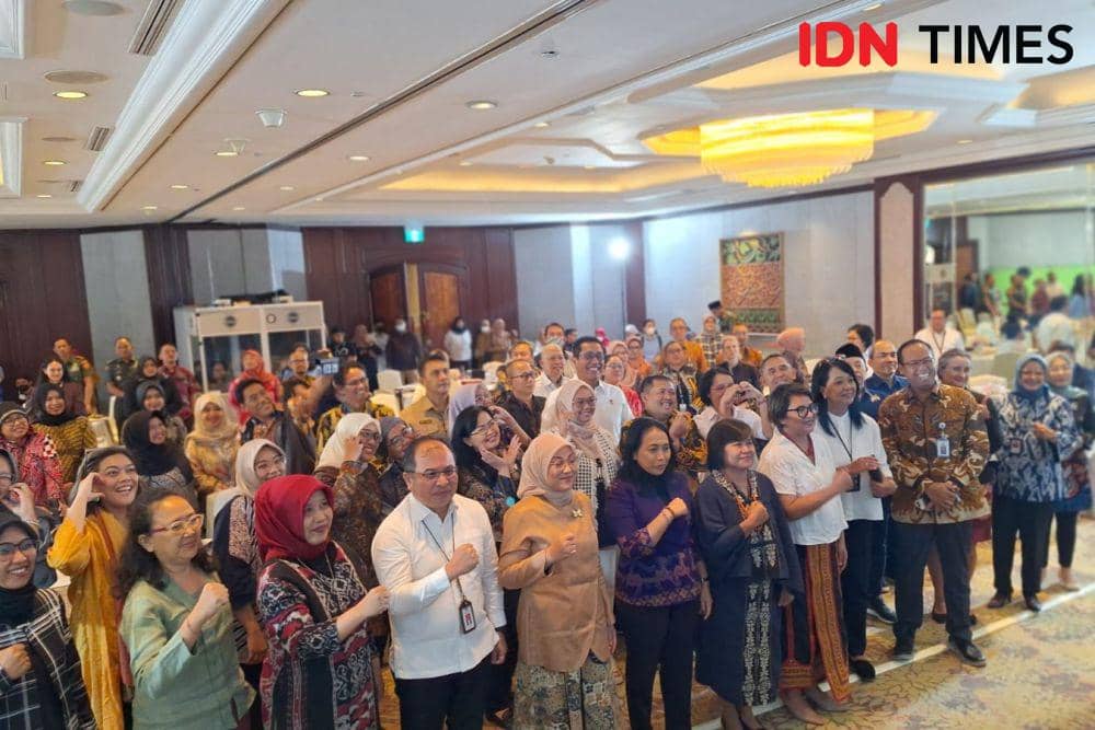 Peringatan Hari Perempuan Internasional 2024 'Dialog dan Peluncuran Laporan RAN P3AKS 2014-2023' di Jakarta Pusat, Kamis (14/3/2024). (IDN Times/Lia Hutasoit)
