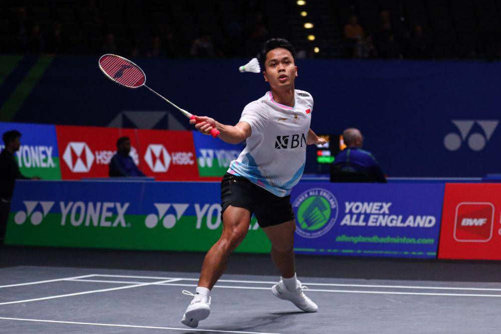 Anthony Sinisuka Ginting mengunci kemenangan di babak 32 besar All England 2024 (dok. PP PBSI)