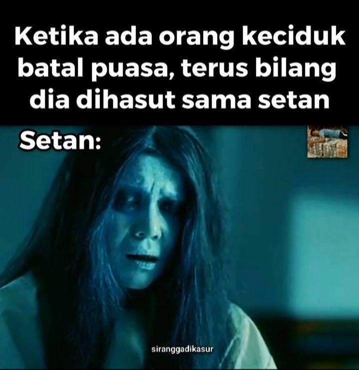 meme setan menggoda manusia yang puasa (instagram.com/siranggadikasur)