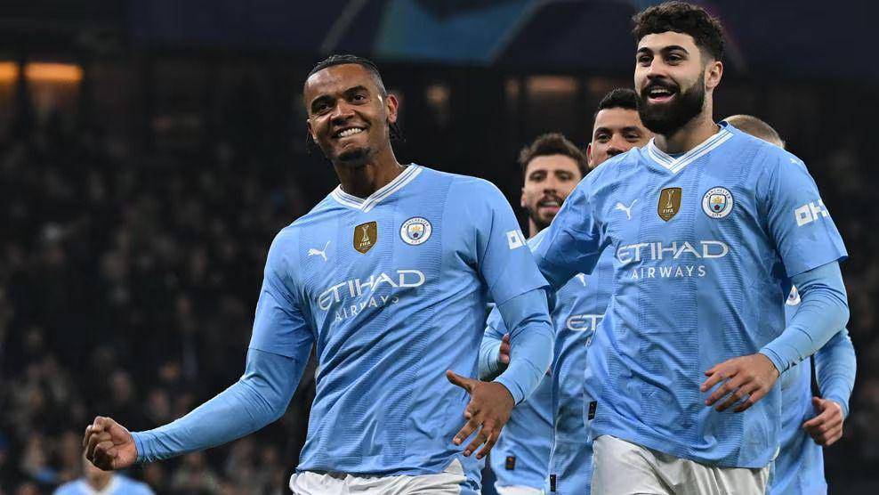 Manchester City merayakan gol ke gawang Copenhgaen pada leg kedua babak 16 besar Liga Champions 2023/2024. (uefa.com)
