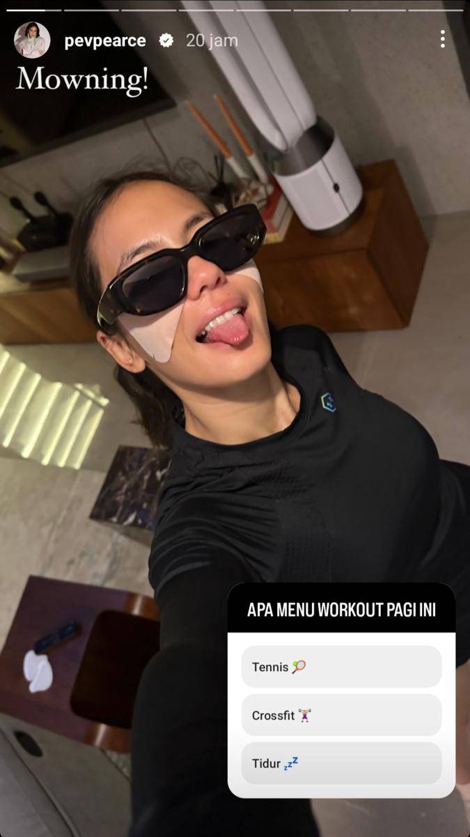 potret Pevita Pearce saat workout (instagram.com/pevpearce)