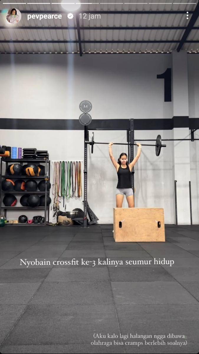 potret Pevita Pearce saat workout (instagram.com/pevpearce)