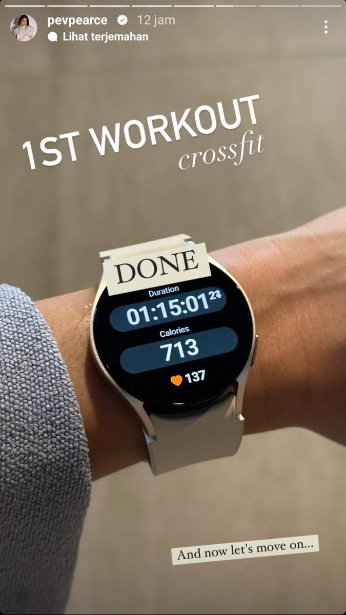 potret Pevita Pearce saat workout (instagram.com/pevpearce)