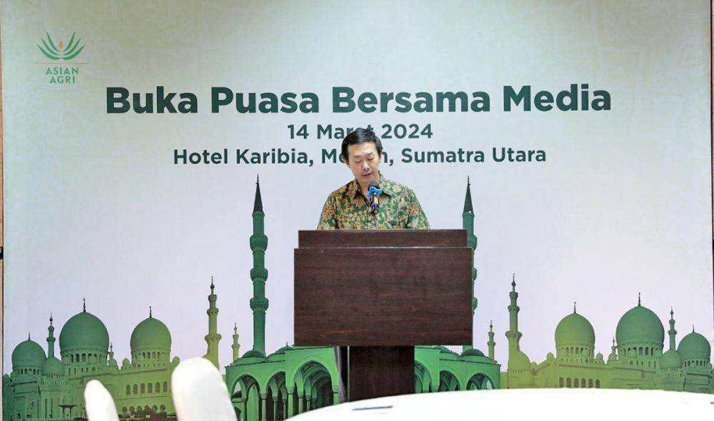 David Alamsyah, Head of Social Capital Asian Agri pada acara Buka Puasa Bersama Media di Medan, Kamis (14/3/2024). (Dok. IDN Times)
