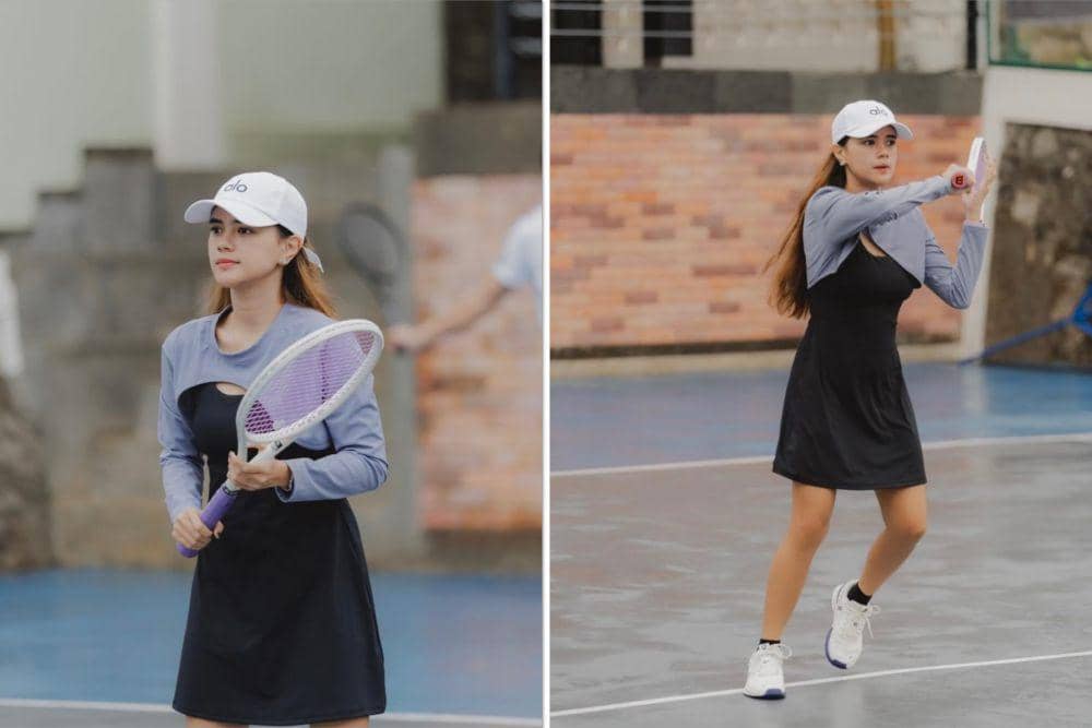 10 Potret Keseruan Audi Marissa Latihan Main Tenis, Energik!