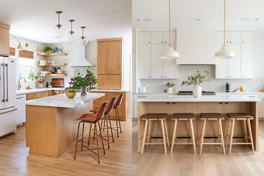 14 Desain Dapur Minimalis Modern Serba Putih dengan Material Kayu