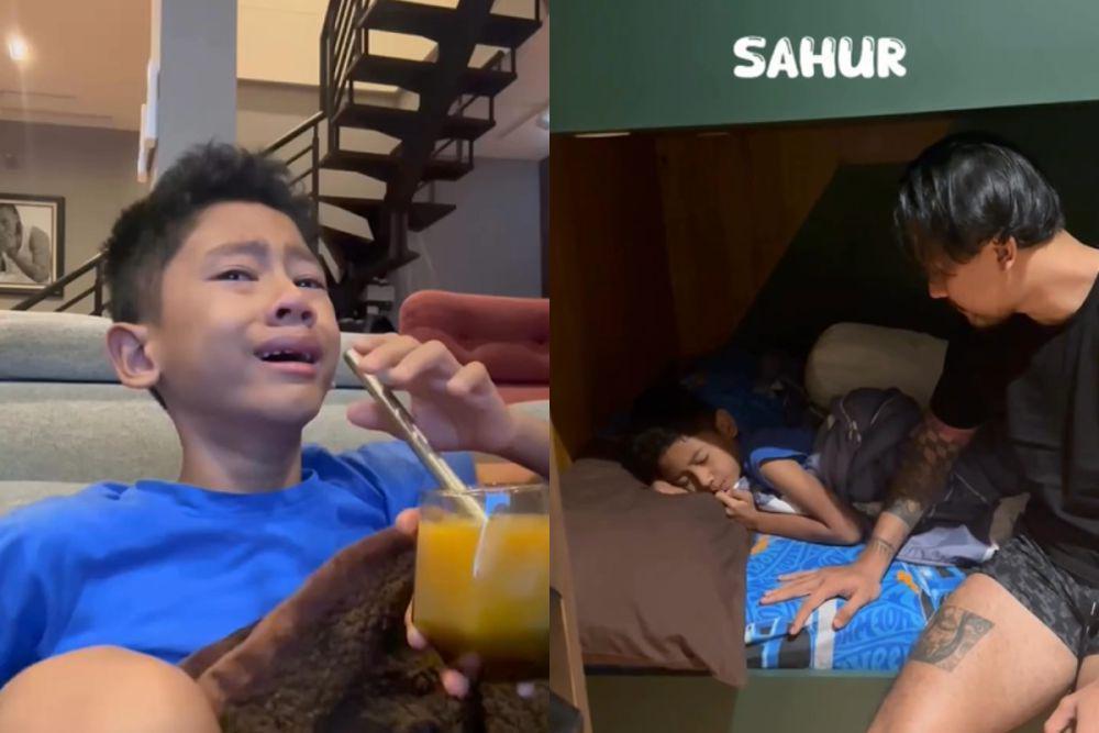 7 Potret Eiichiro Anak Uus Belajar Puasa, Nangis saat Sahur!
