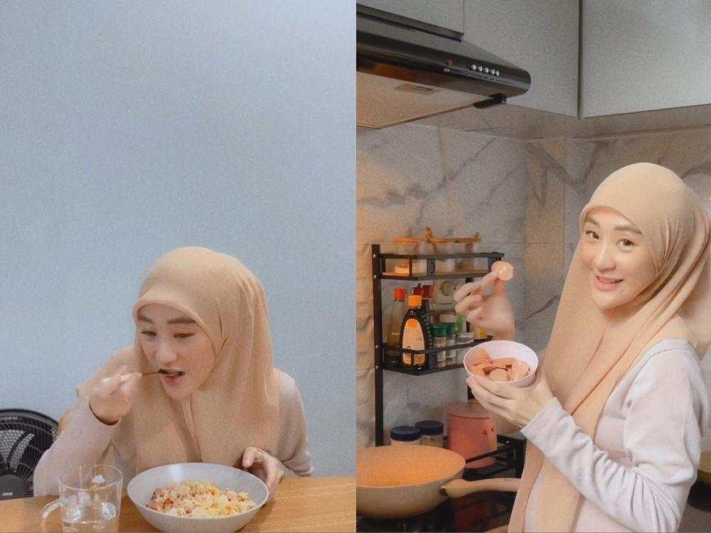 10 Potret Larissa Chou Bikin Menu Sahur, Simple dan Mudah