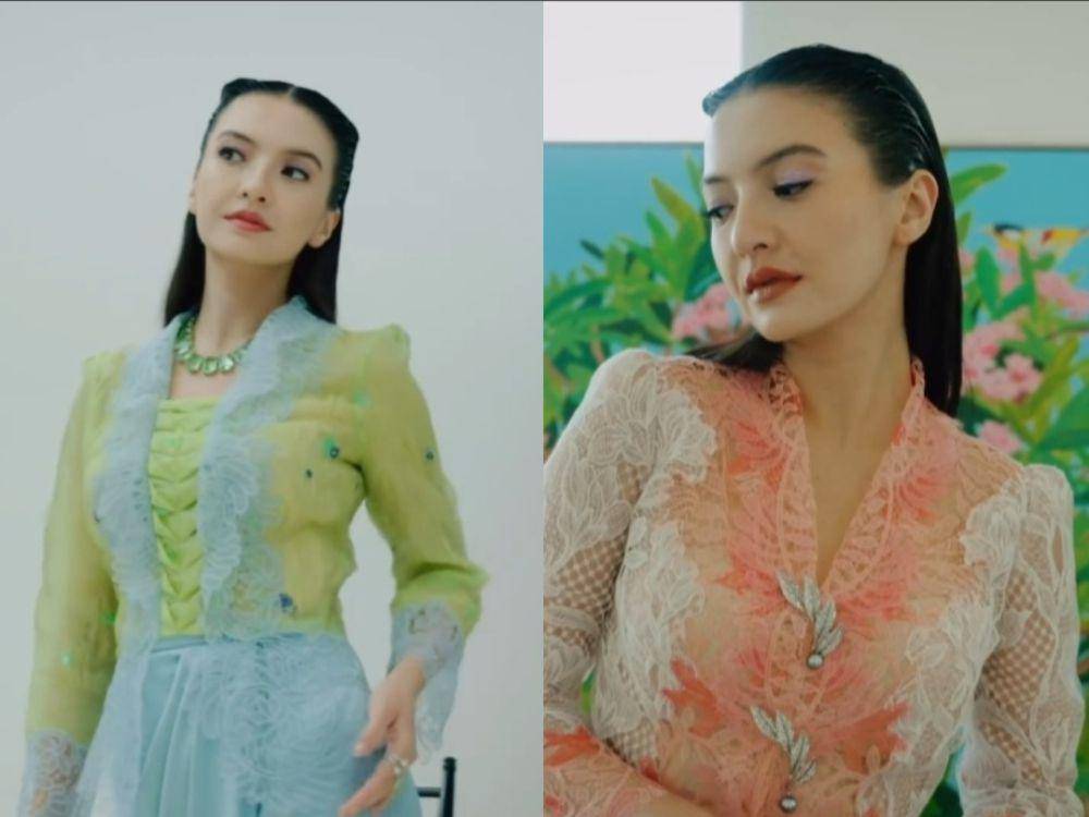 potret photoshoot Raline Shah dengan busana lebaran Melayu (instagram.com/ralineshah)