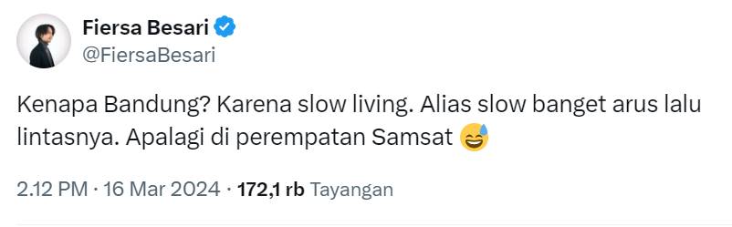 Tren Kenapa Bandung (Twitter.com/fiersabesari)