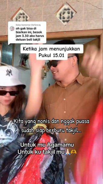 komentar kocak netizen non muslim ikut berburu takjil (tiktok.com/@vherafashionstore.id)