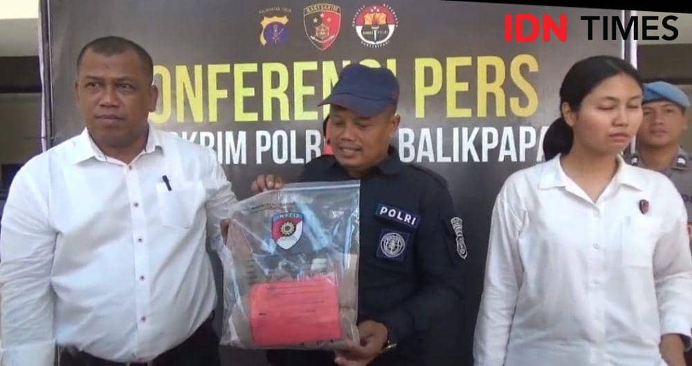 Polresta Balikpapan Kalimantan Timur menangkap pemuda inisial AN (24) atas kasus pencabulan anak baru gede (ABG) putri inisial AQ (14), Senin (18/3/2024). (IDN Times/Hilmansyah)
