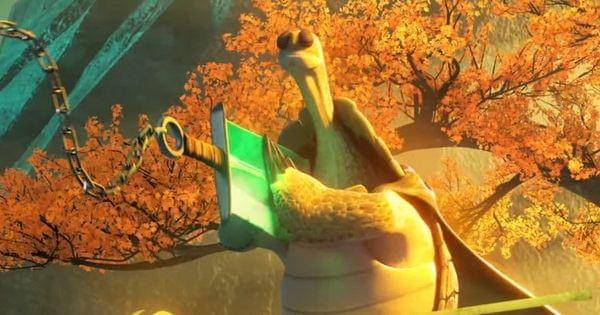 Oogway menangkap pedang Kai ( Dok. DreamWorks / Kung Fu Panda 3 )