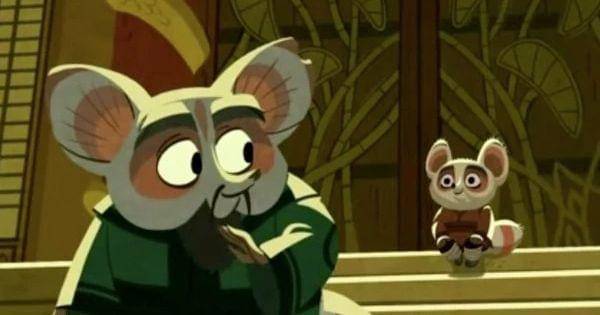 Shifu ditinggal ayahnya di Jade Palace ( Dok.  Nickelodeon / Kung Fu Panda: Legends of Awesomeness )