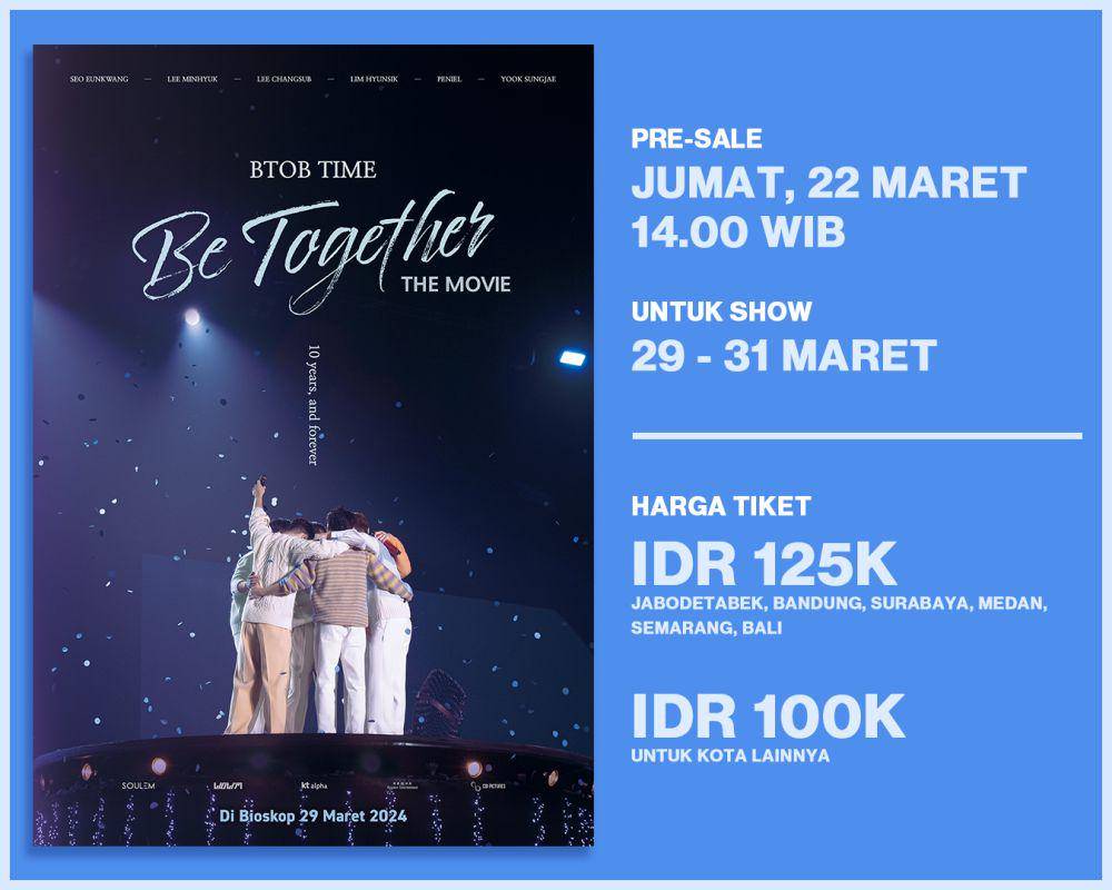 harga tiket film BTOB The Movie (Twitter.com/@CBIPictures)