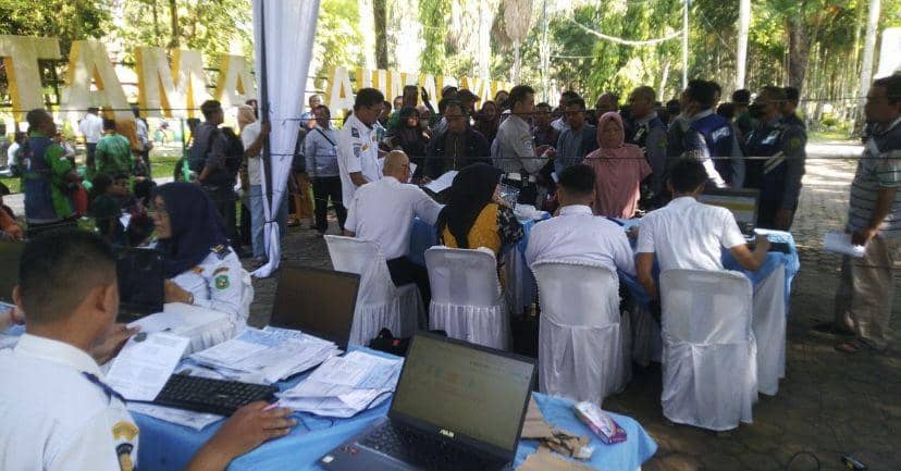 Suasana pendaftaran untuk mudik gratis di Kota Medan (Dok. Diskominfo Medan)