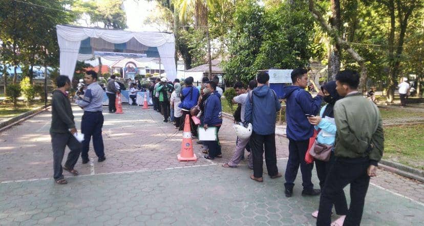 Suasana pendaftaran untuk mudik gratis di Kota Medan (Dok. Diskominfo Medan)