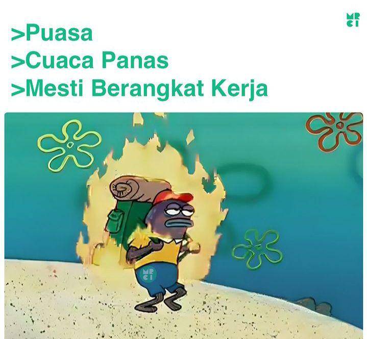 meme kerja saat puasa (instagram.com/mrci.id)