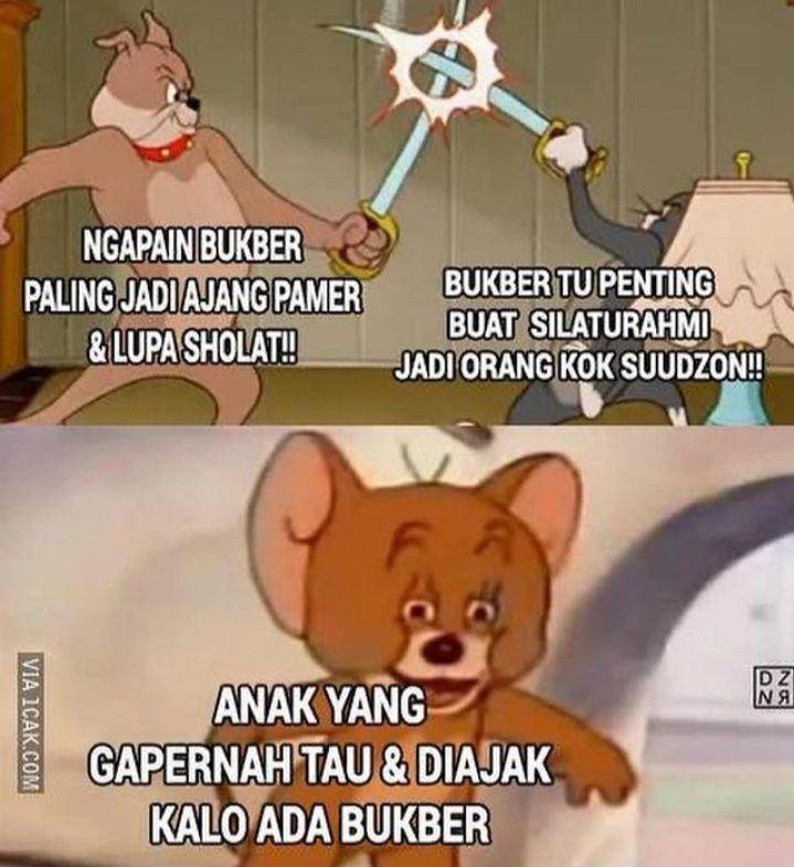 meme Jerry lihat Tom dan Spike debat (instagram.com/onecak)