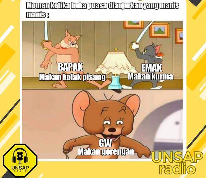 meme Jerry lihat Tom dan Spike debat (instagram.com/unsapradio)