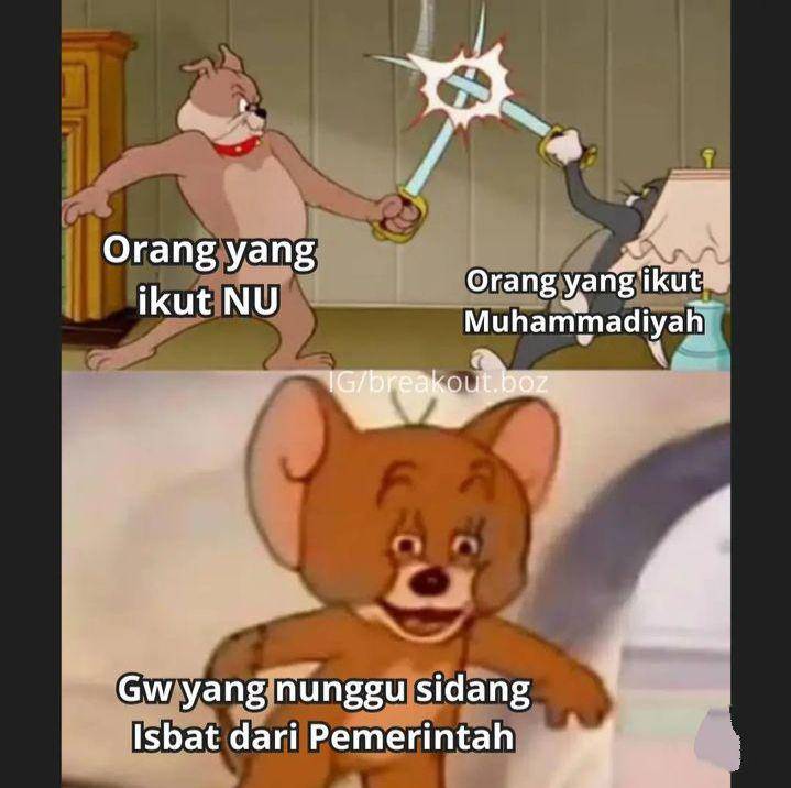 meme Jerry lihat Tom dan Spike debat (instagram.com/breakout.boz)