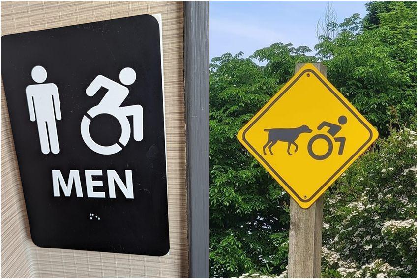 8 Rambu Nyeleneh Gambar Kursi Roda, Ada yang Dikejar Anjing, dong!