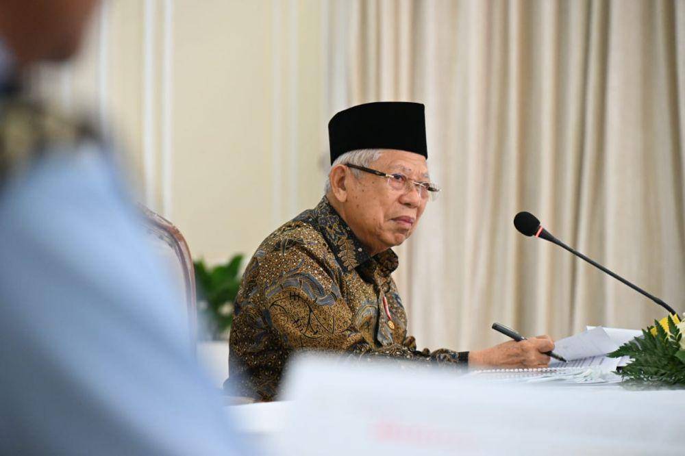 Wakil Presiden Ma'ruf Amin memimpin RTM Percepatan Penurunan Stunting yang digelar di Istana Wapres, Selasa (19/3/2024). (dok. Setwapres)