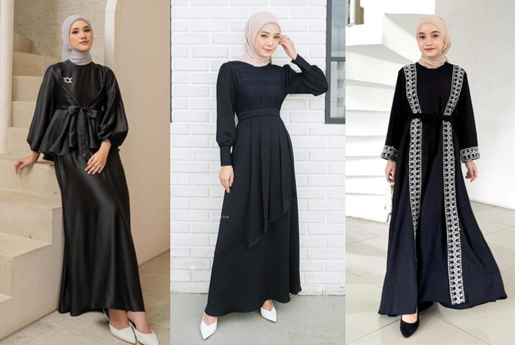 11 Rekomendasi Gamis Hitam untuk Lebaran, Simpel dan Elegan