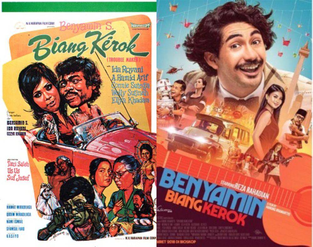 perbandingan poster Benyamin Biang Kerok ( dok. Harapan Film/Benyamin Biang Kerok | dok. Falcon Pictures/Benyamin Biang Kerok)