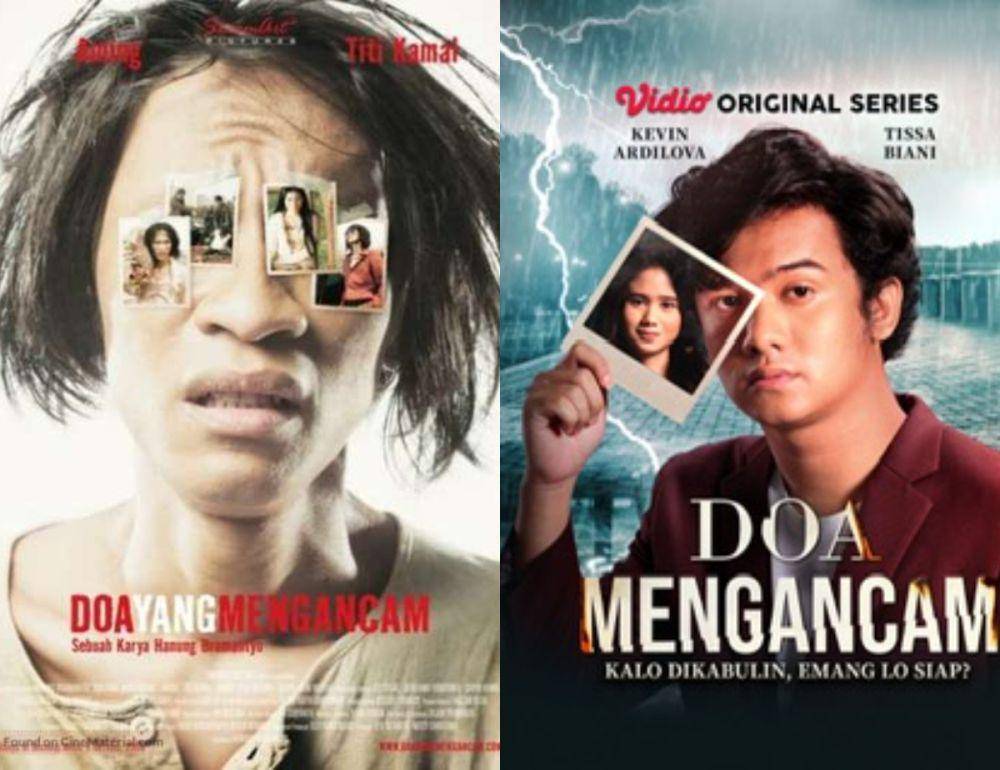 perbandingan poster Doa Mengancam ( dok. Sinemart Pictures/Doa yang Mengancam | dok. Dapur Film/Doa Mengancam)