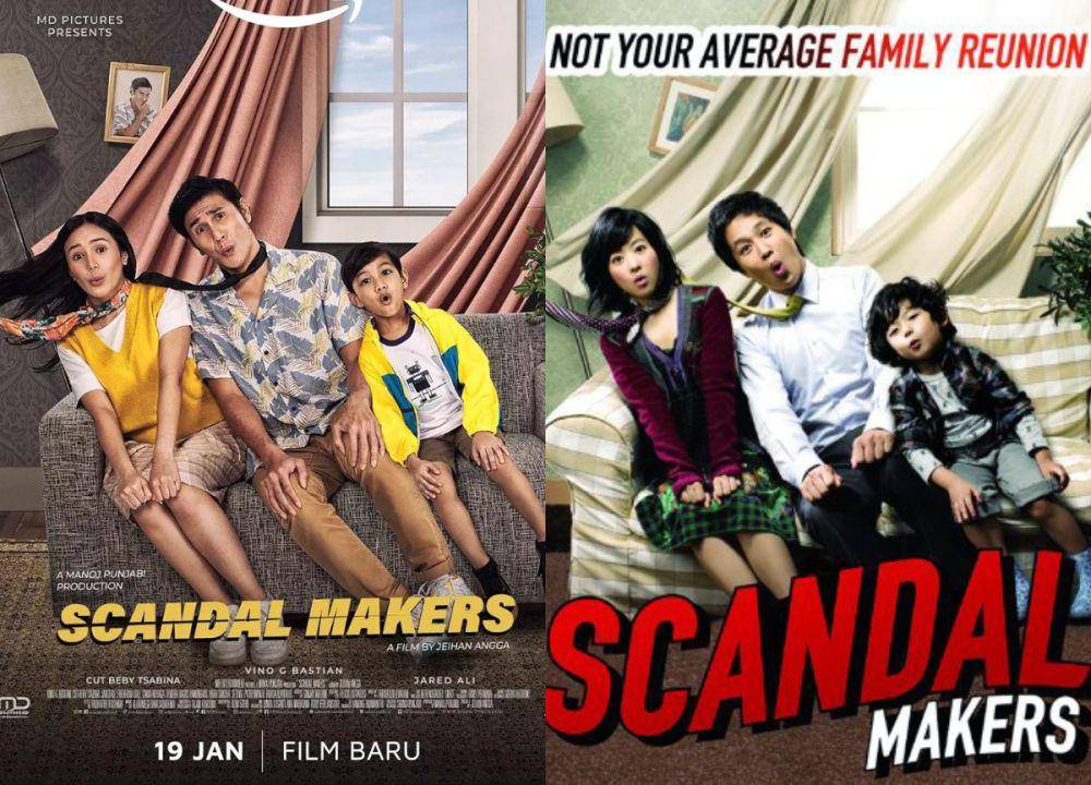 perbandingan poster Scandal Makers ( dok. MD Pictures/Scandal Makers | dok. Lotte Entertainment/Scandal Makers)