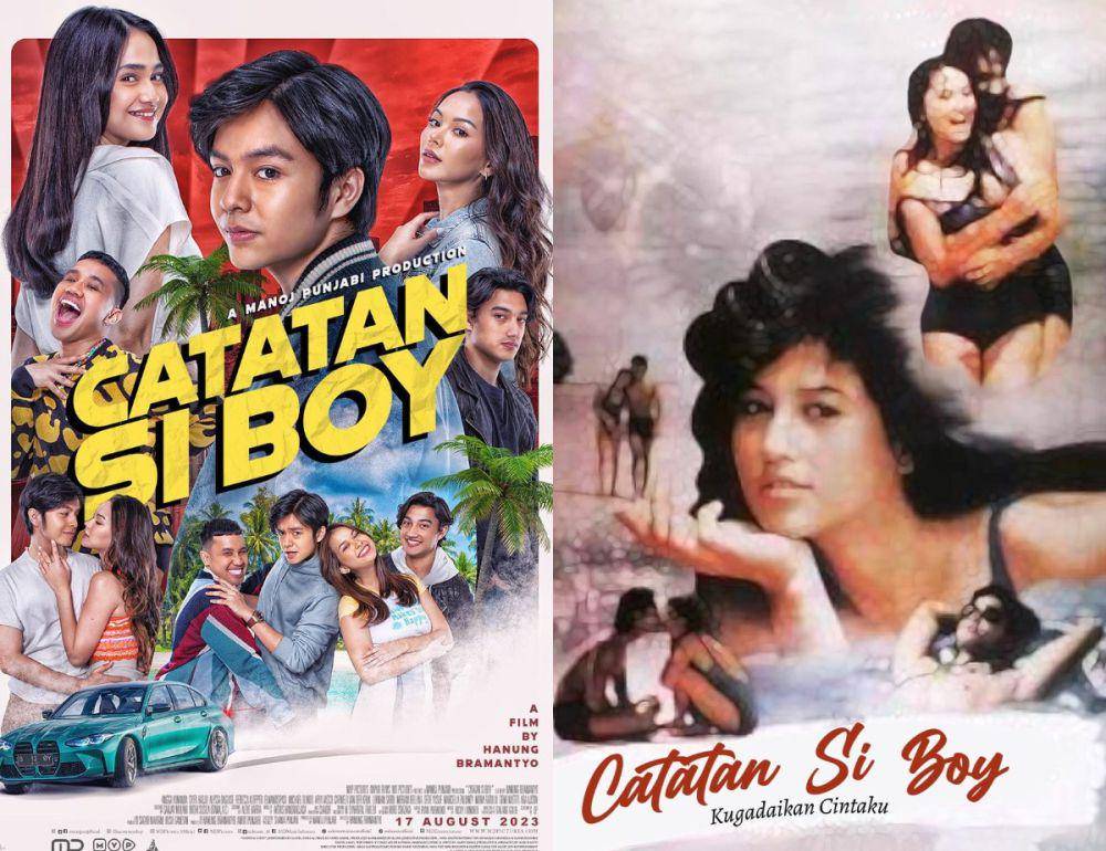 perbandingan poster Catatan Si Boy ( dok. MD Pictures/Catatan Si Boy | dok. Bola Dunia Film/Catatan Si Boy)