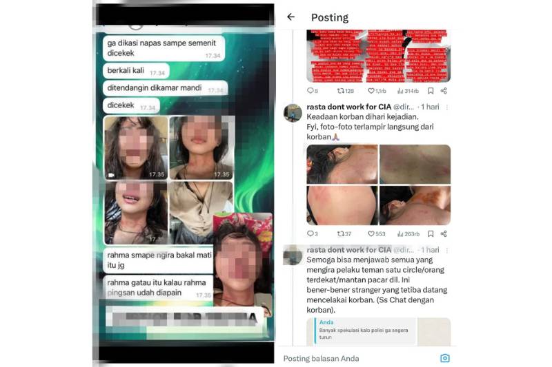 Kasus penganiayaan kepada barista kafe di kawasan Jakarta Selatan (x.com/dirty_fadhil)